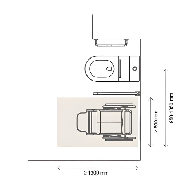 Penna Care Accessible Back to Wall Toilet Suite Gloss White 805X390X890