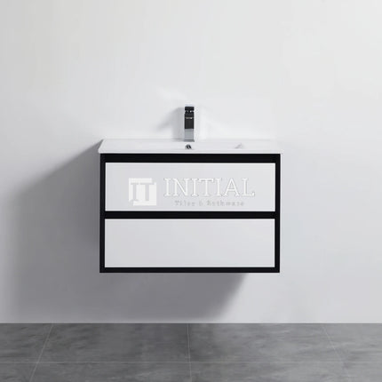 Petra 750 PVC Wall Hung Vanity, 2 Drawers , With Ceramic Top