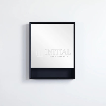 Petra 600 Matte Black Shaving Cabinet, 1 Solid Door ,