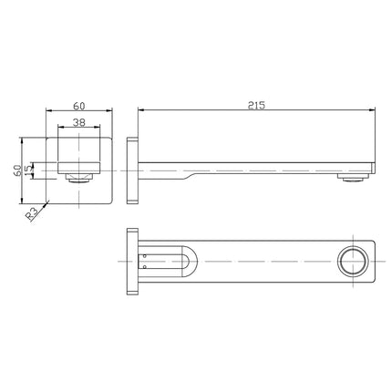 Ruki Bath Spout Gun Metal Grey