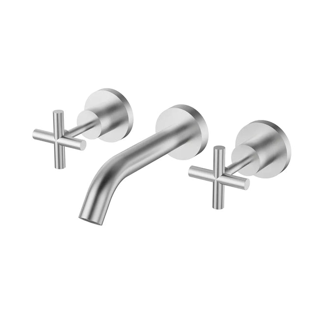PLNZ Bath Set Curved Spout Brushed Nickel