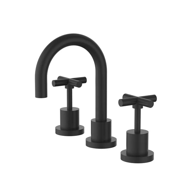 PLNZ Basin Tap Set Gooseneck Spout Matt Black