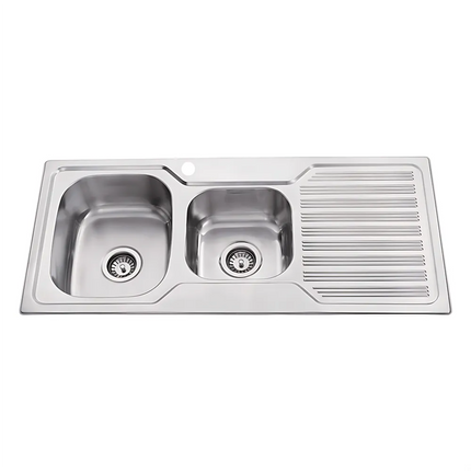 Eden Stainless Steel Sink 1 & 3/4 Bowl & Single Drainer 1080 X 480 X 170mm