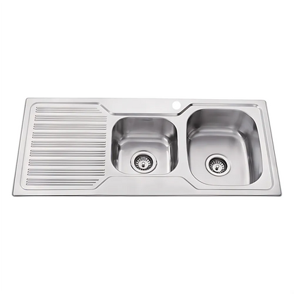 Eden Stainless Steel Sink 1 & 3/4 Bowl & Single Drainer 1080 X 480 X 170mm