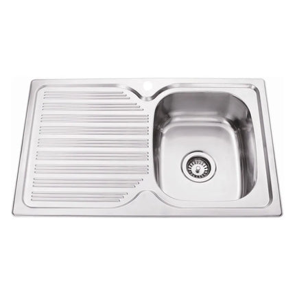 Eden Stainless Steel Sink Single Bowl & Single Drainer 780 X 480 X 170mm