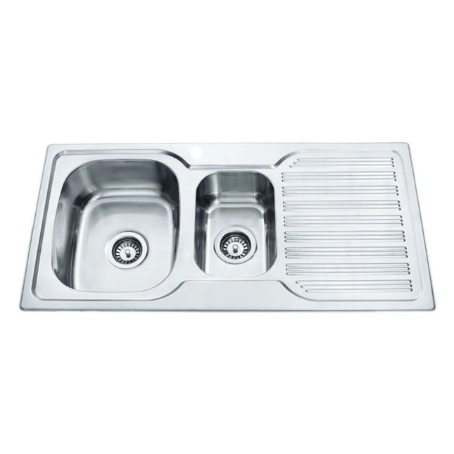 Eden Stainless Steel Sink 1 & 1/4 Bowl & Single Drainer 980 X 480 X 170mm