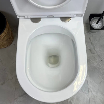 Penna Rimless Back to Wall Toilet Suite Gloss White 670X360X850