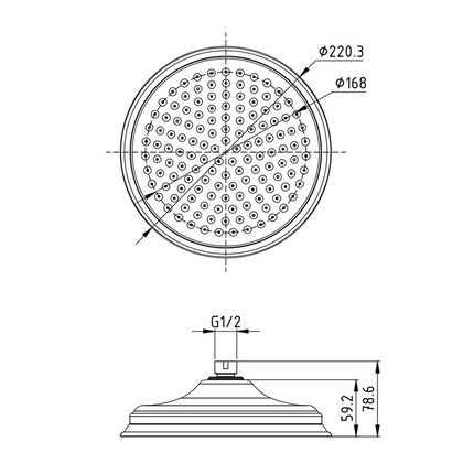 Ikon Clasico Shower Head Brushed Nickel