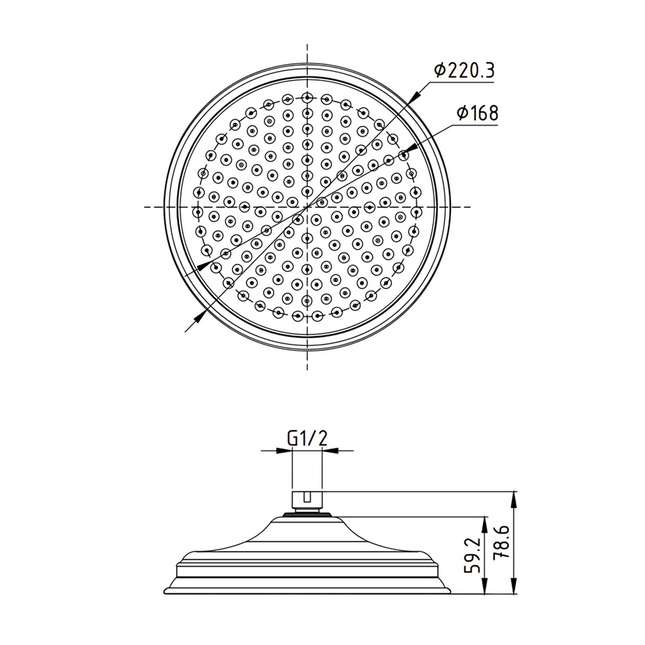 Ikon Clasico Shower Head Matt Black