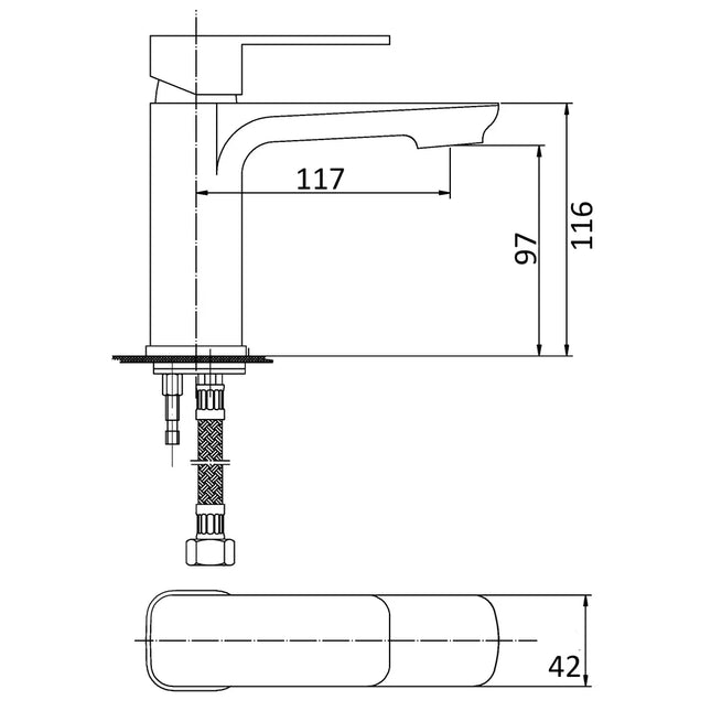 Nova Basin Mixer Matt Black, 2 Sizes