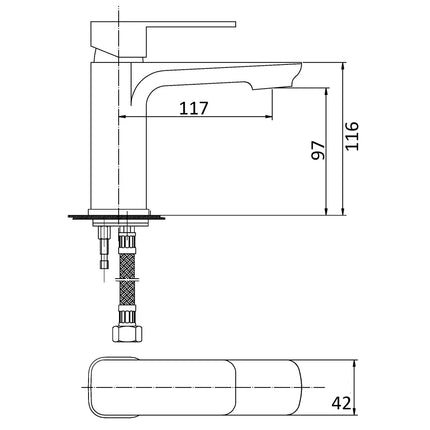 Nova Basin Mixer Brushed Nickel, 2 Sizes