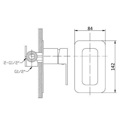 Nova Wall Mixer Brushed Nickel