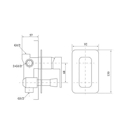 Nova Wall Mixer with Top Diverter Chrome