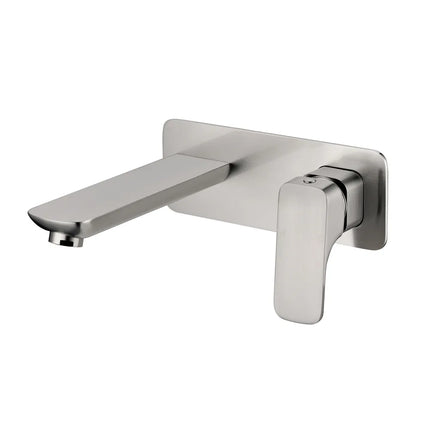 Nova Wall Basin Mixer with Spout Brushed Nickel