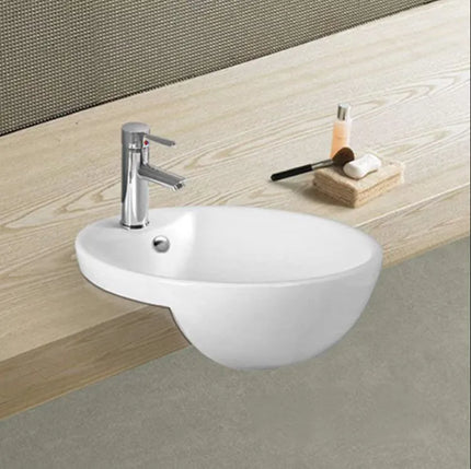 Gloss Round Semi Recessed Basin White 430X430X150