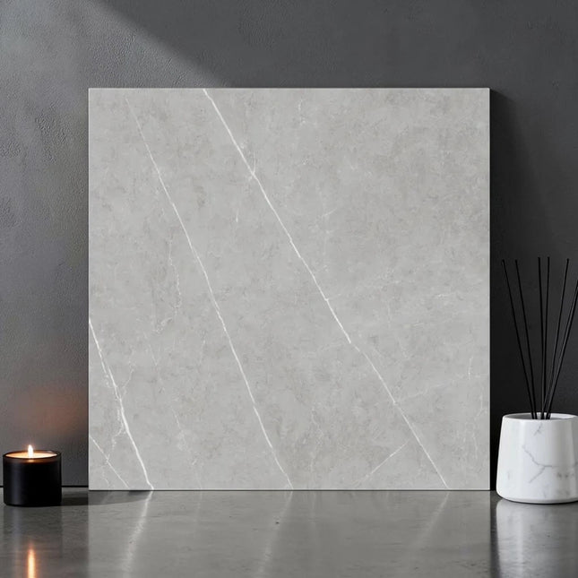 Marble Look Tile Pedro Light Grey Matt 600X600 ,