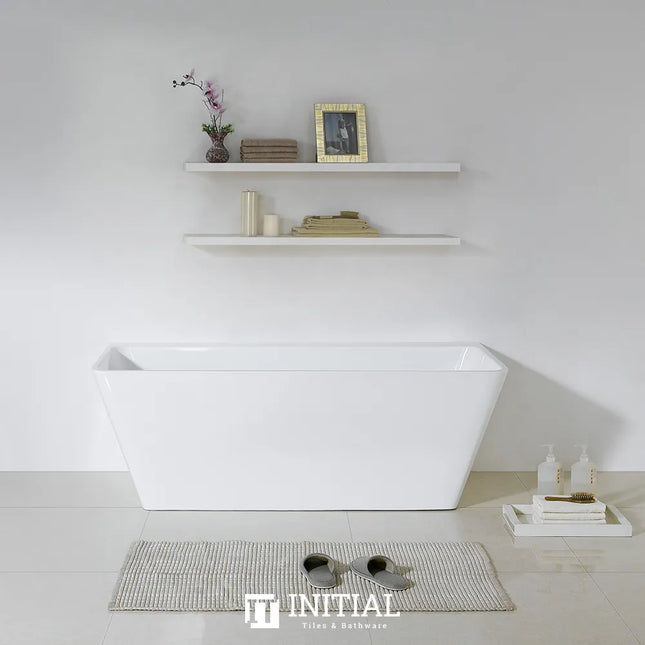 Bathroom Gloss White Alice Back to Wall Bathtub with No Overflow 1575X750X580