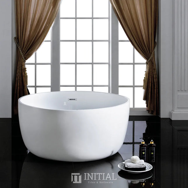 Bathroom Gloss White London Floor Freestanding Bathtub with Overflow 1350X1350X620