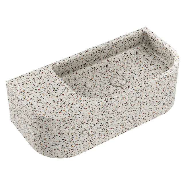 Fienza Blanca Concrete Wall Basin, Terrazzo
