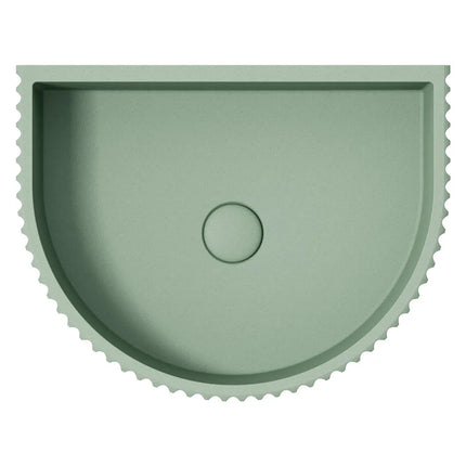 Fienza Valentina Fluted Arch Concrete Wall Basin, Sage