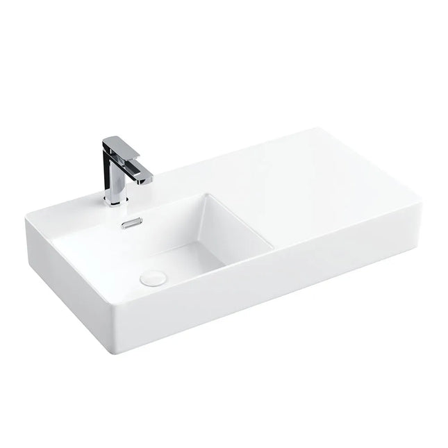 Fienza Petra 800 Wall Hung Basin Gloss White , Left-Hand