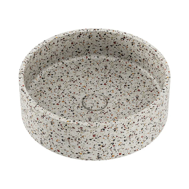 Fienza Jada Round Concrete Above Counter Basin Terrazzo