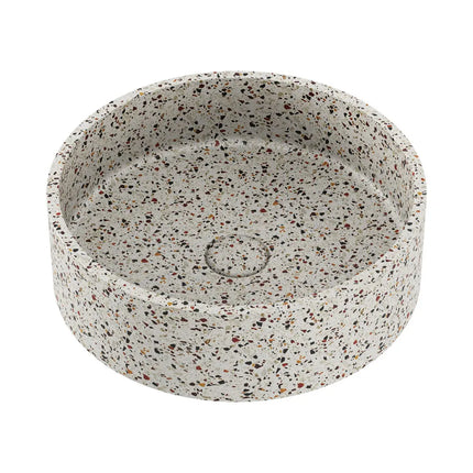 Fienza Jada Round Concrete Above Counter Basin Terrazzo