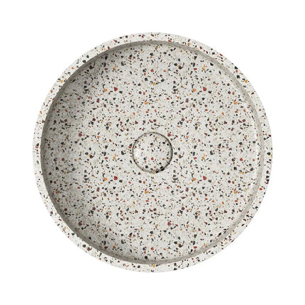 Fienza Jada Round Concrete Above Counter Basin Terrazzo
