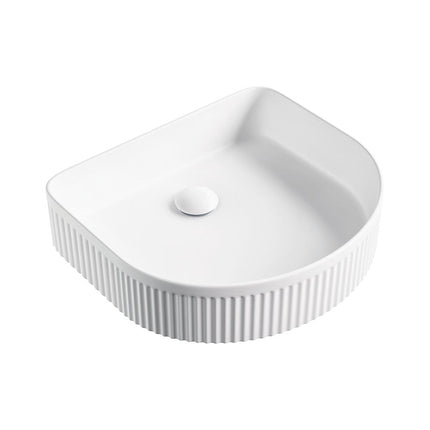 Fienza Eleanor Matte White Above Counter Basin, Fluted Design, Arch , Default Title