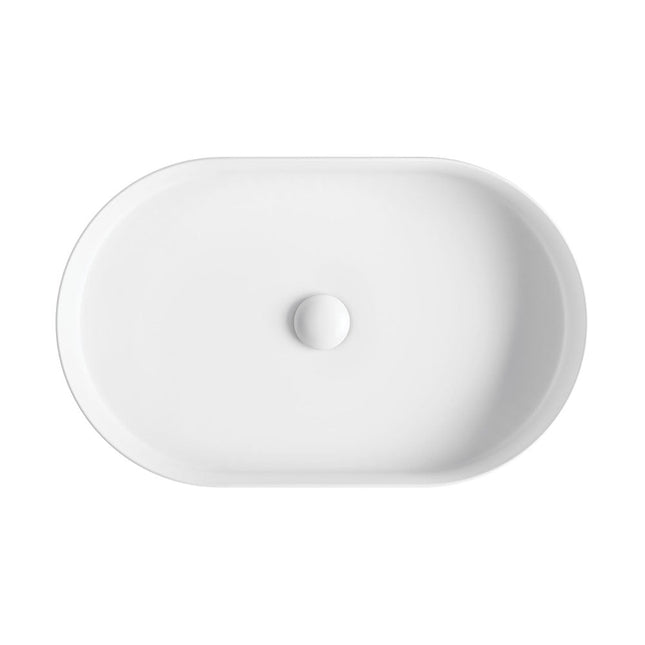 Fienza Eleanor Matte White Above Counter Basin, Fluted Design, Oval ,