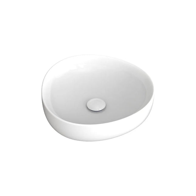 Fienza Pebble Above Counter Basin Gloss White, 3 Sizes