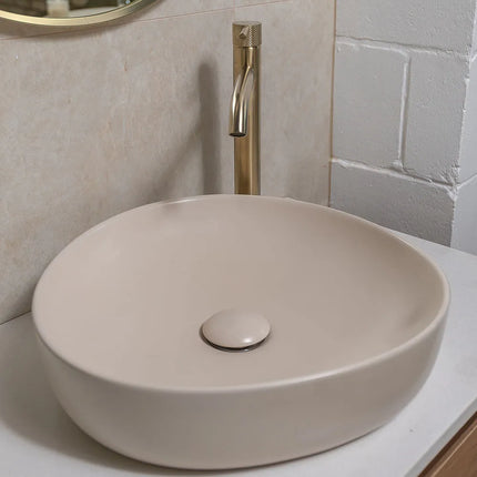 Fienza Pebble Above Counter Basin Matt Khaki, 3 Sizes