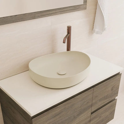 Fienza Pebble Above Counter Basin Matt Khaki, 3 Sizes