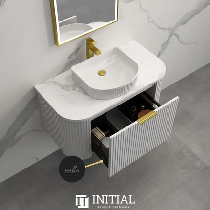 Orio White 900 Wall Hung Vanity Single Drawer 890X455X450 ,