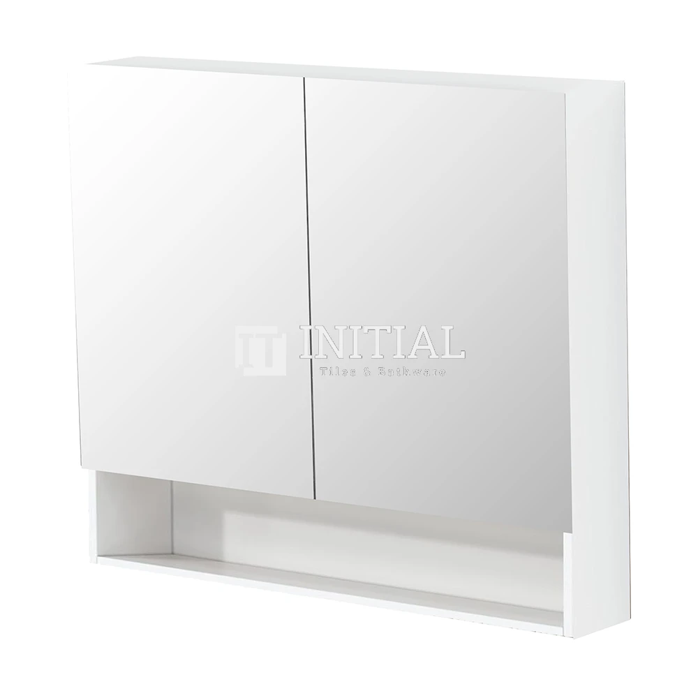 Riva 600 Gloss White Shaving Cabinet, 2 Solid Doors ,