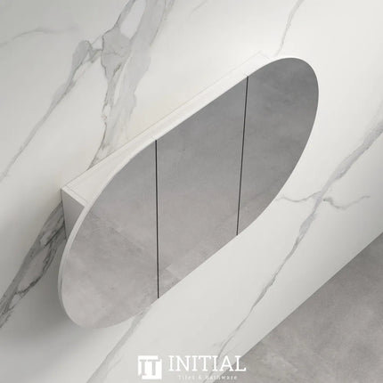 Siro 1200 Oval Shaving Cabinet Matte White 1200X750X130 ,