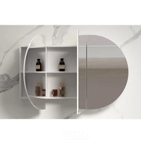 Siro 1200 Oval Shaving Cabinet Matte White 1200X750X130 , Default Title