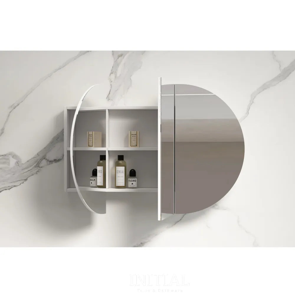 Siro 1500 Oval Shaving Cabinet Matte White 1500X900X130 , Default Title
