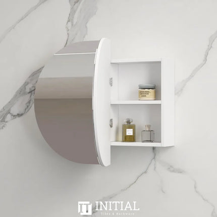 Siro 900 Oval Shaving Cabinet Matte White 900X650X130 , Default Title