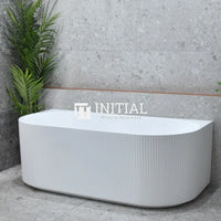 Brighton Groove Fluted Back to Wall Bathtub, Oval, Matte White, 1500 X 750 X 580mm , Default Title