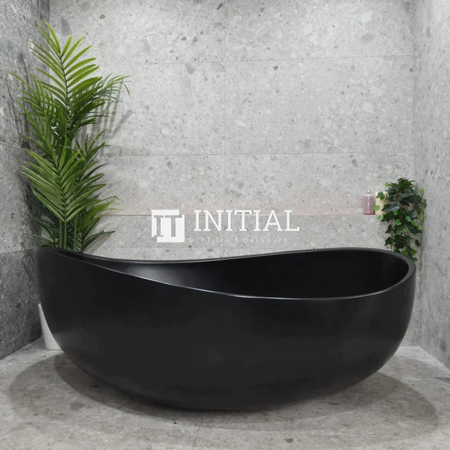 Wave Freestanding Bathtub, Oval, Matte Black, 1800 X 1100 X 620mm , Default Title