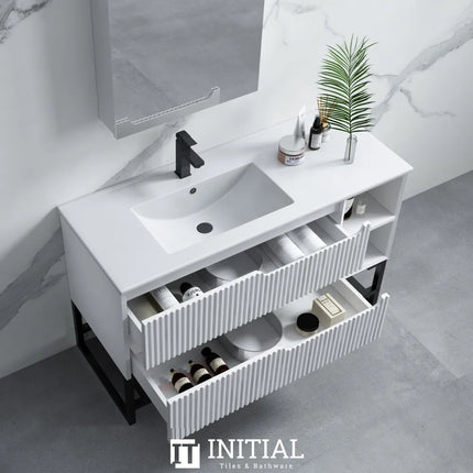 Ires White 1200 Wall Hung Cabinet Double Drawers Double Shelves 1190X460X550 ,