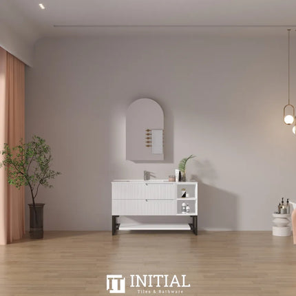 Ires White 1200 Wall Hung Cabinet Double Drawers Double Shelves 1190X460X550 ,