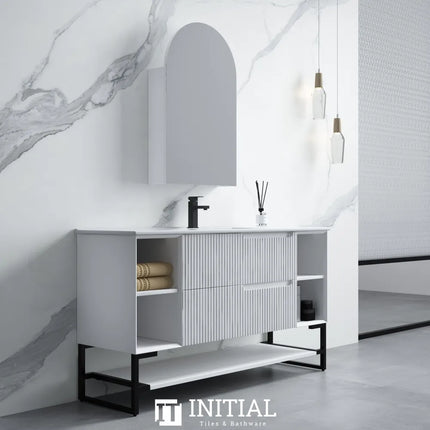 Ires White 1500 Wall Hung Cabinet Double Drawers Four Shelves 1490X460X550 ,