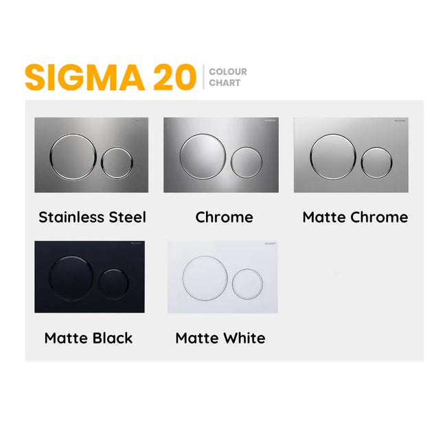 Fienza Geberit Sigma 20 Round Button Flush Plate, 5 Colours