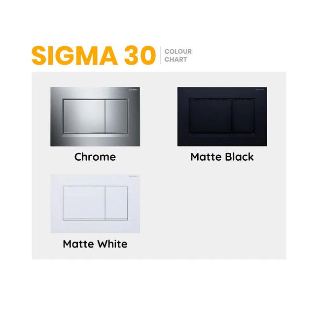 Fienza Geberit Sigma 30 Rectangular Button Flush Plate, 3 Colours