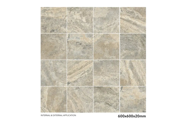 Silver Travertine Paver 600X600X20