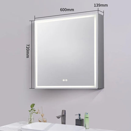 Rectangular LED Shaving Cabinet 600-1500X720X139mm