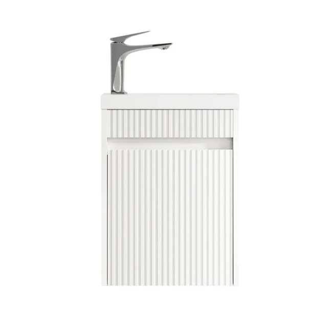 Otti Mini Ensuite Vanity 400mm Matte White Fluted Vanity