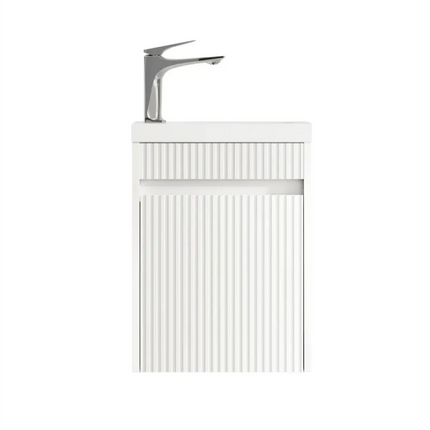 Otti Mini Ensuite Vanity 400mm Matte White Fluted Vanity